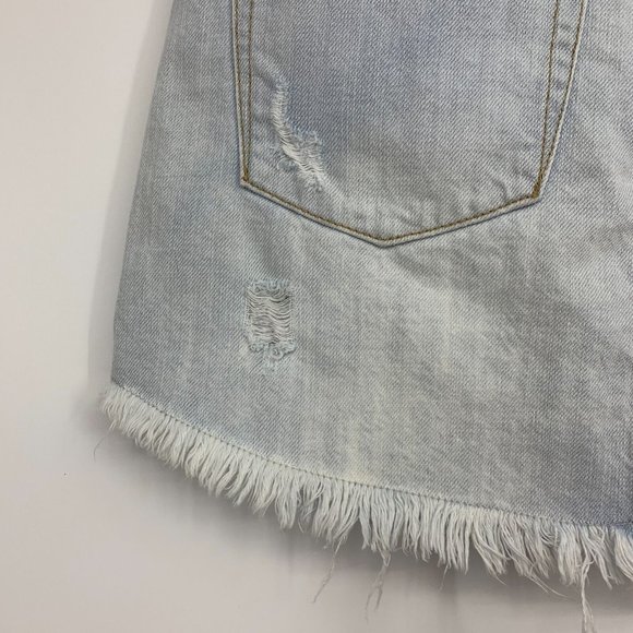 One Teaspoon Denim Skirt Blue 2020 High Waist Mini Distressed Fray Hem - Picture 11 of 13